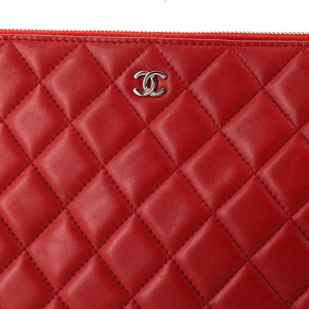 CHANEL O Case Clutch Quilted Lambskin Medium - image 6
