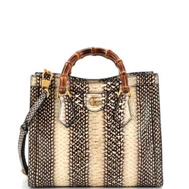 GUCCI Diana NM Bamboo Handle Tote Python Small
