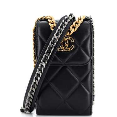 CHANEL 19 Vertical Phone Holder with Chain Quilted