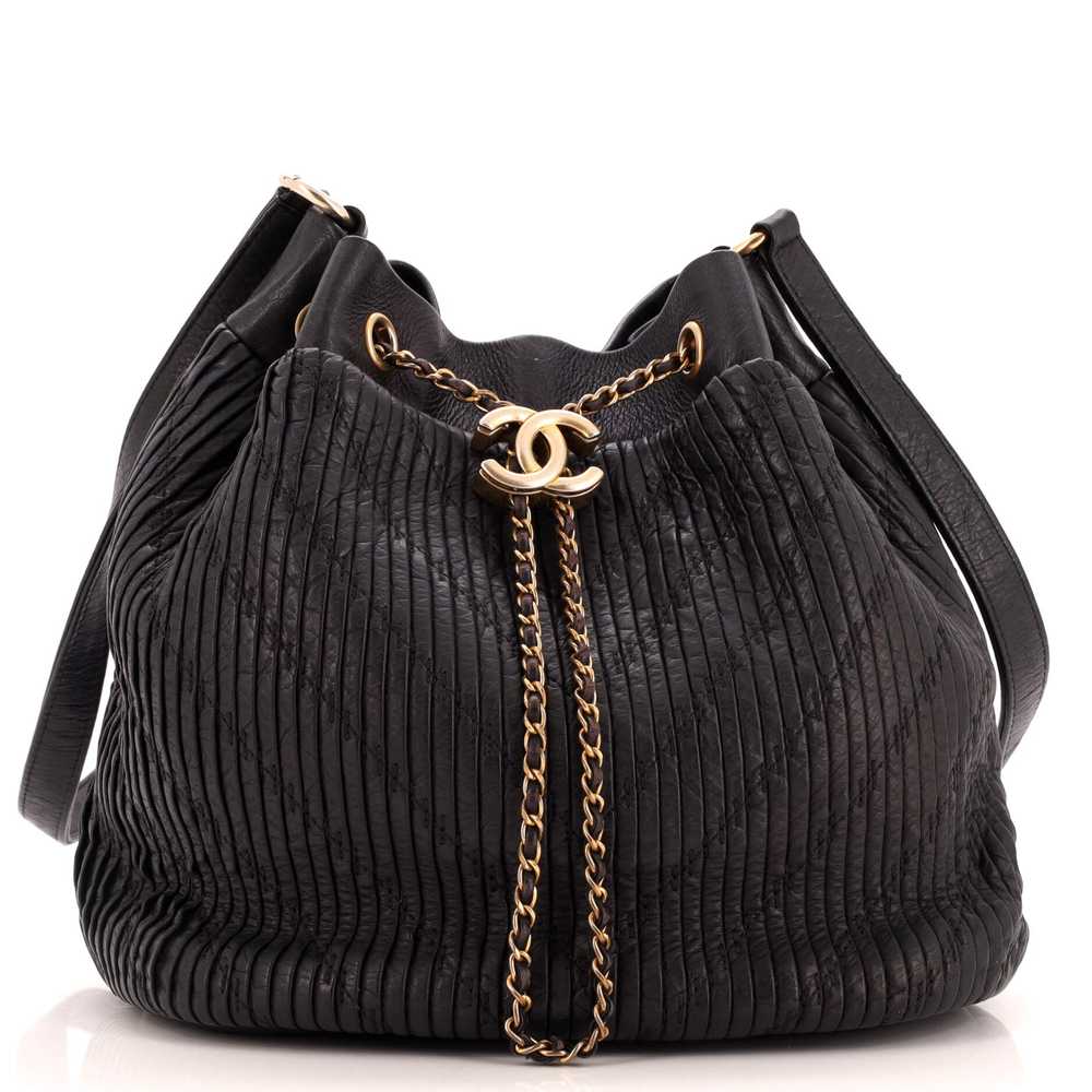 CHANEL Coco Pleats Drawstring Bag Pleated Crumple… - image 1