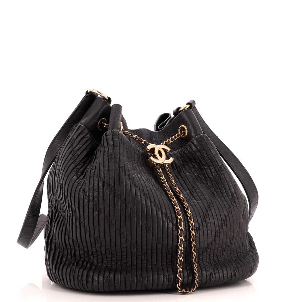 CHANEL Coco Pleats Drawstring Bag Pleated Crumple… - image 2