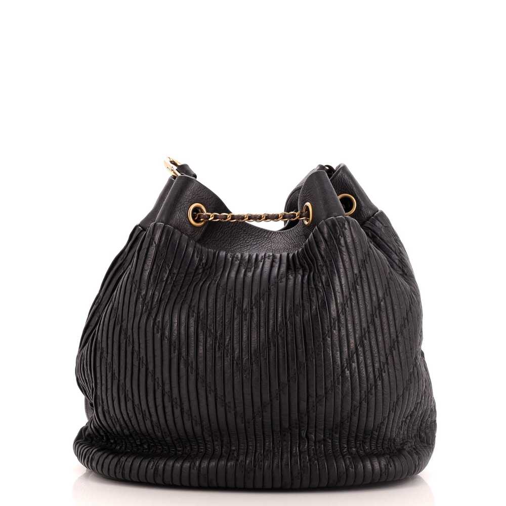 CHANEL Coco Pleats Drawstring Bag Pleated Crumple… - image 3