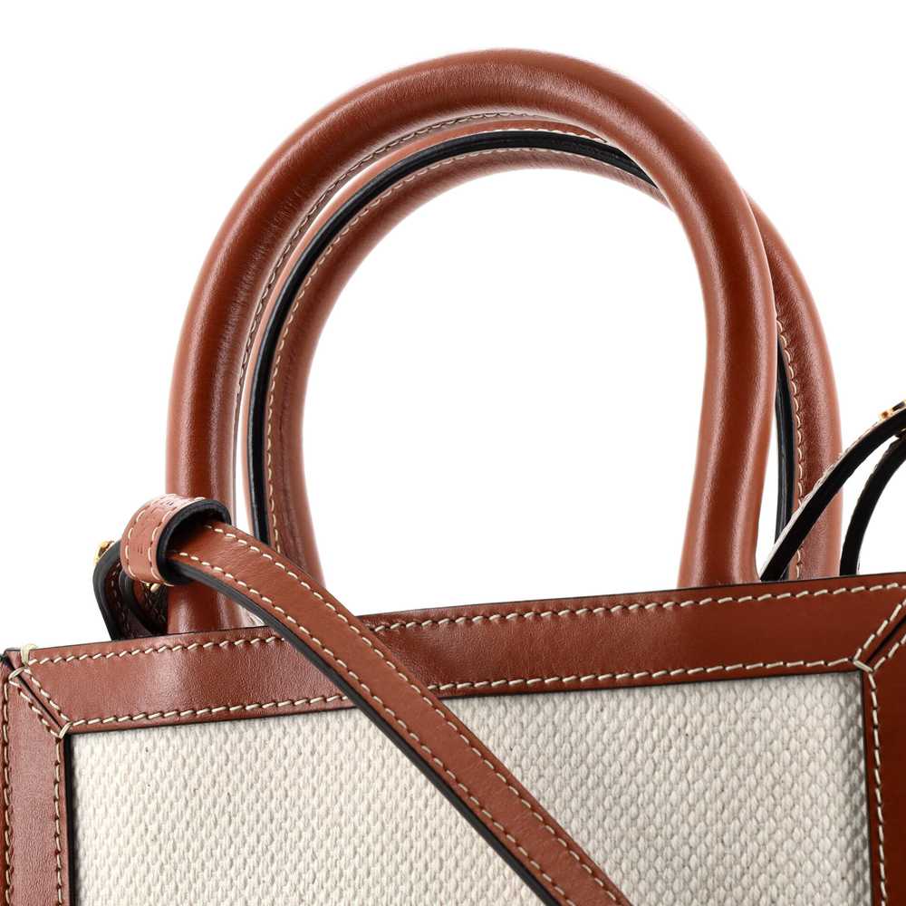 CELINE Sulky Vertical Cabas Tote Canvas with Leat… - image 7