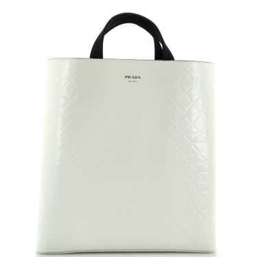 PRADA Tote with Water Bottle Quilted Brushed Leat… - image 1