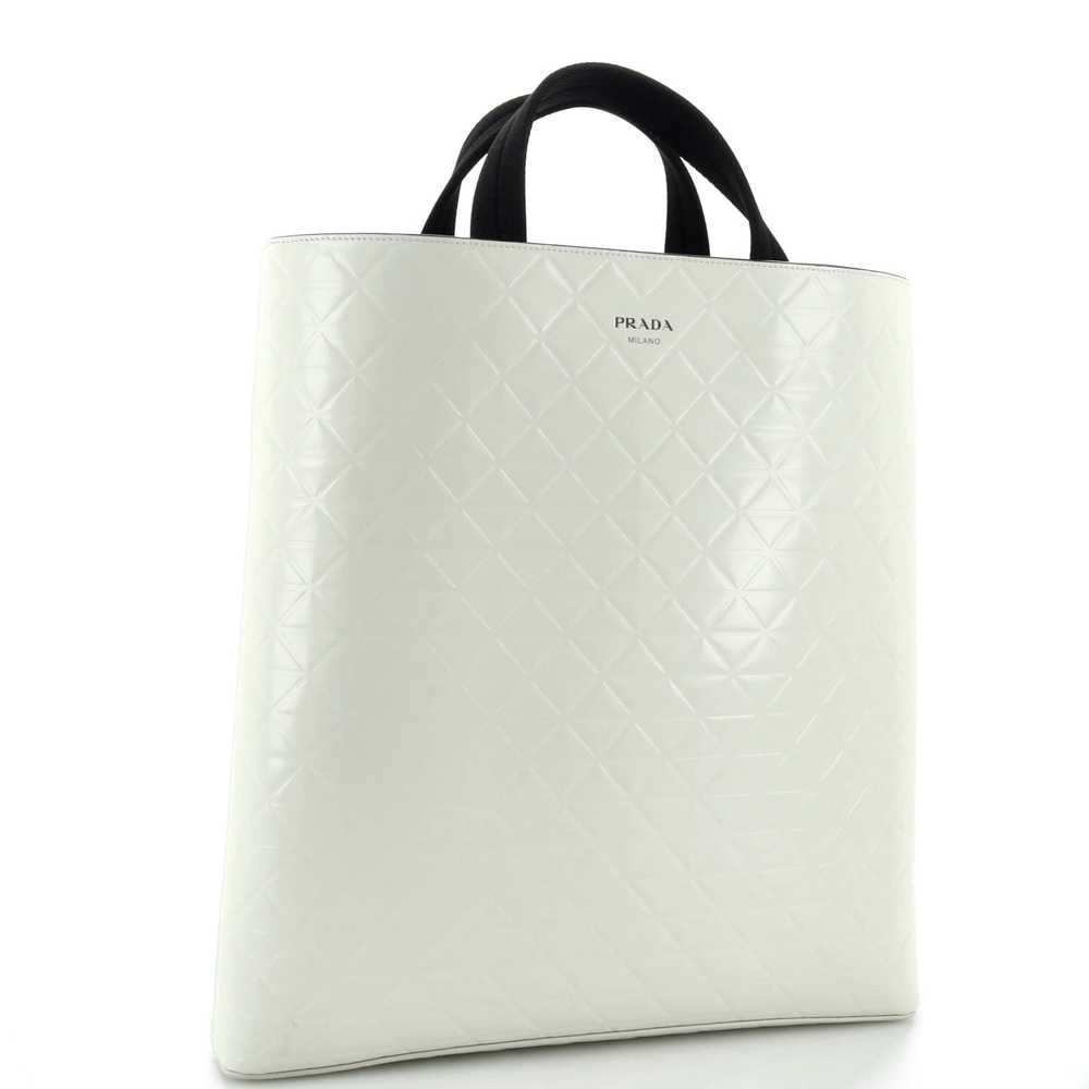 PRADA Tote with Water Bottle Quilted Brushed Leat… - image 3