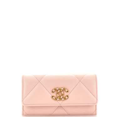 CHANEL 19 Flap Wallet Quilted Lambskin Long - image 1