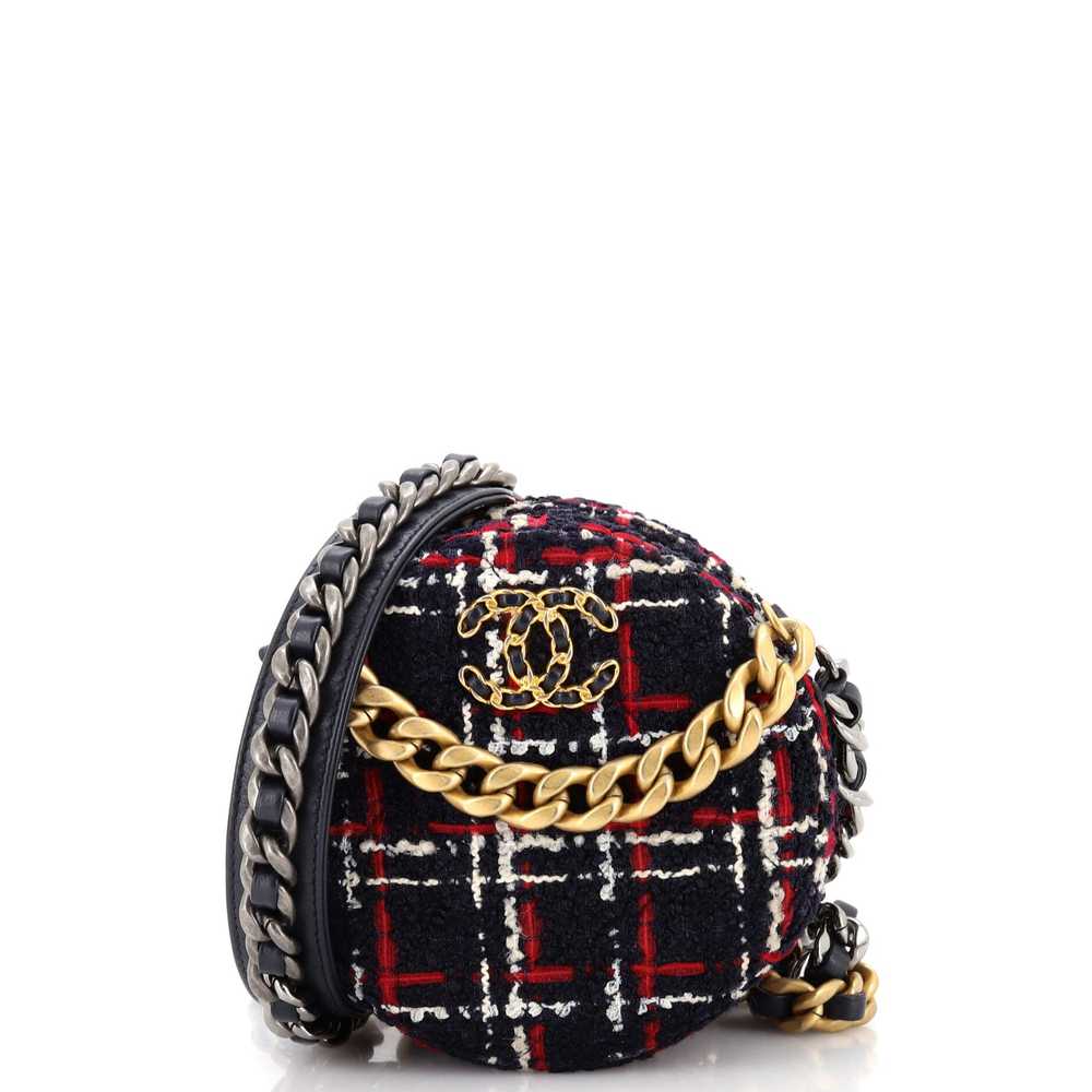 CHANEL 19 Round Clutch with Chain Quilted Tweed - image 1