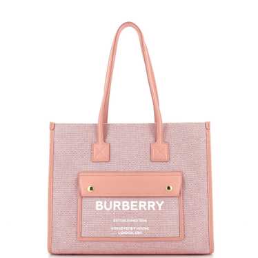 Burberry Freya Shopping Tote Canvas with Leather S