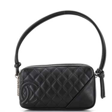 CHANEL Cambon Pochette Quilted Leather