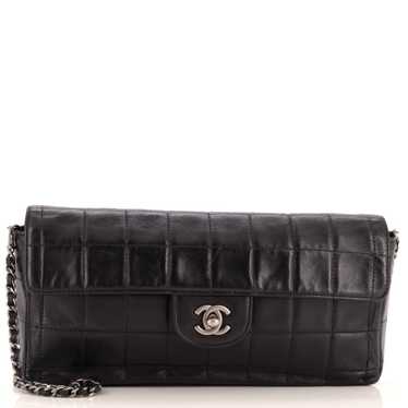 CHANEL Chocolate Bar Flap Bag Quilted Lambskin Eas