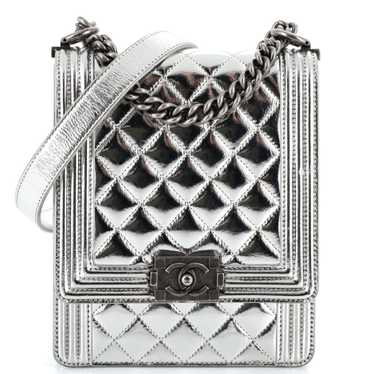 CHANEL North South Boy Flap Bag Quilted Metallic C