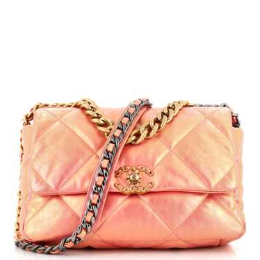 CHANEL 19 Flap Bag Quilted Iridescent Calfskin La… - image 1