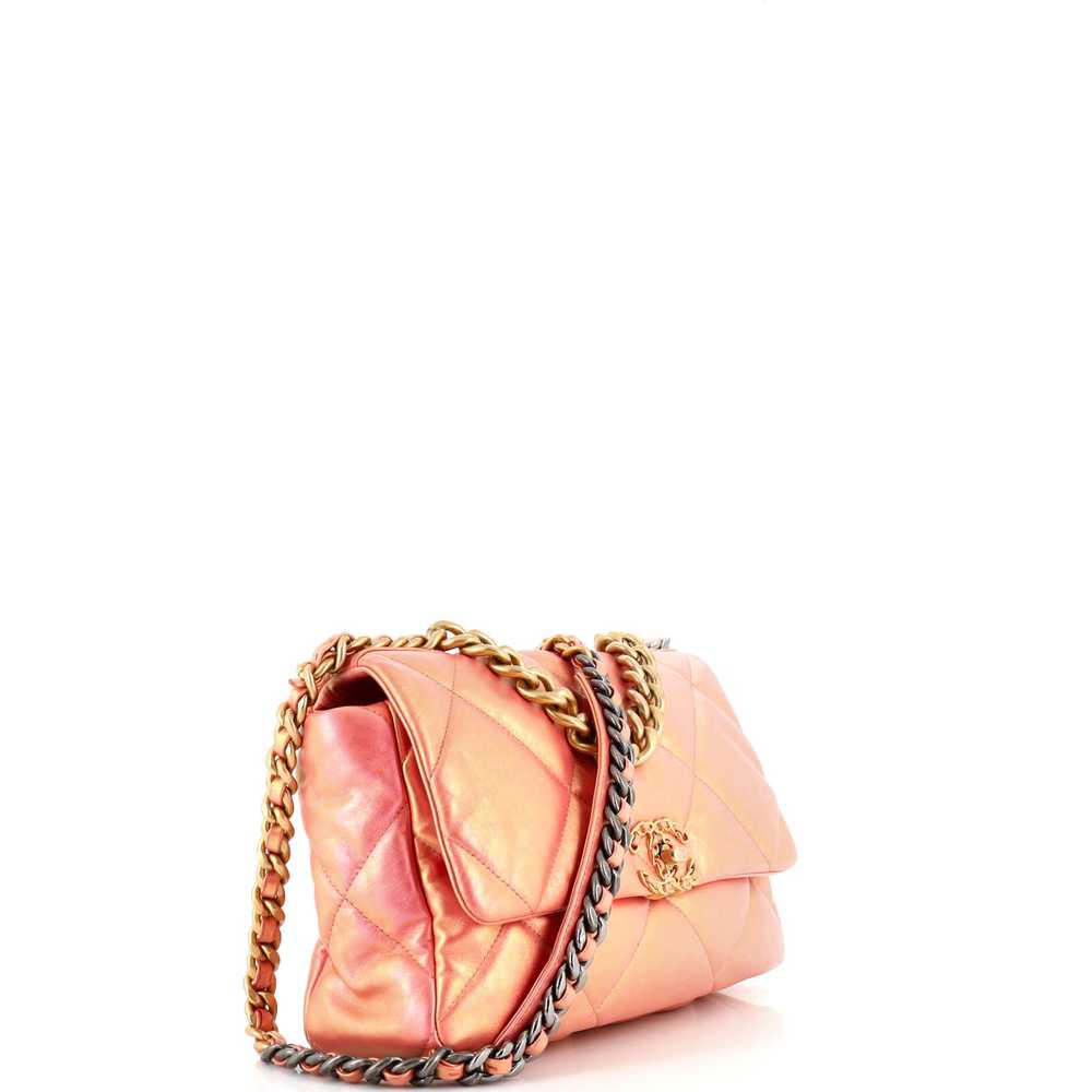 CHANEL 19 Flap Bag Quilted Iridescent Calfskin La… - image 3