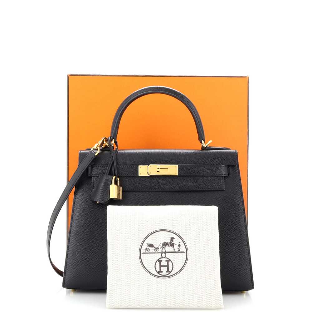 Hermes Kelly Handbag Noir Epsom with Gold Hardwar… - image 2