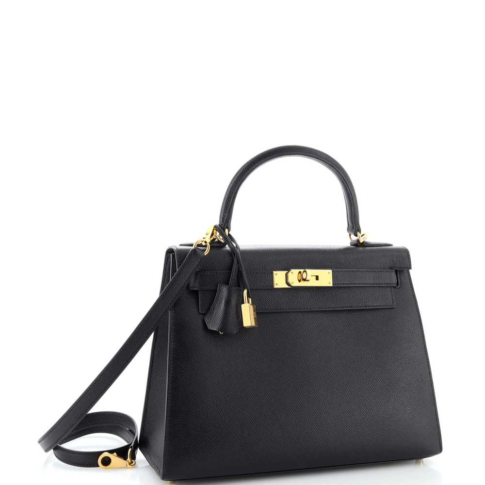 Hermes Kelly Handbag Noir Epsom with Gold Hardwar… - image 3