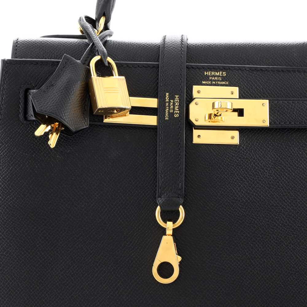 Hermes Kelly Handbag Noir Epsom with Gold Hardwar… - image 7