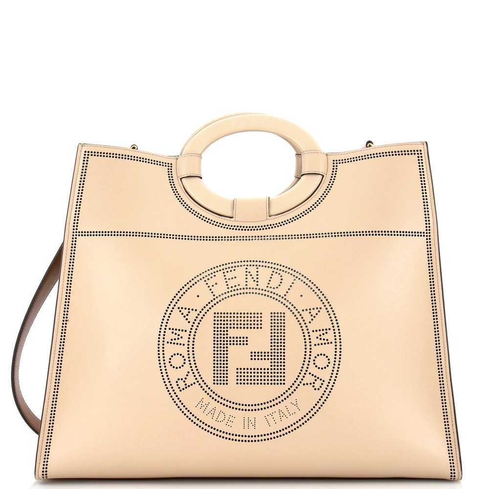 FENDI Runaway Shopper Tote Perforated Leather Med… - image 1