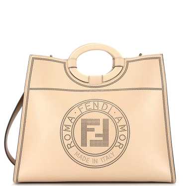 FENDI Runaway Shopper Tote Perforated Leather Med… - image 1