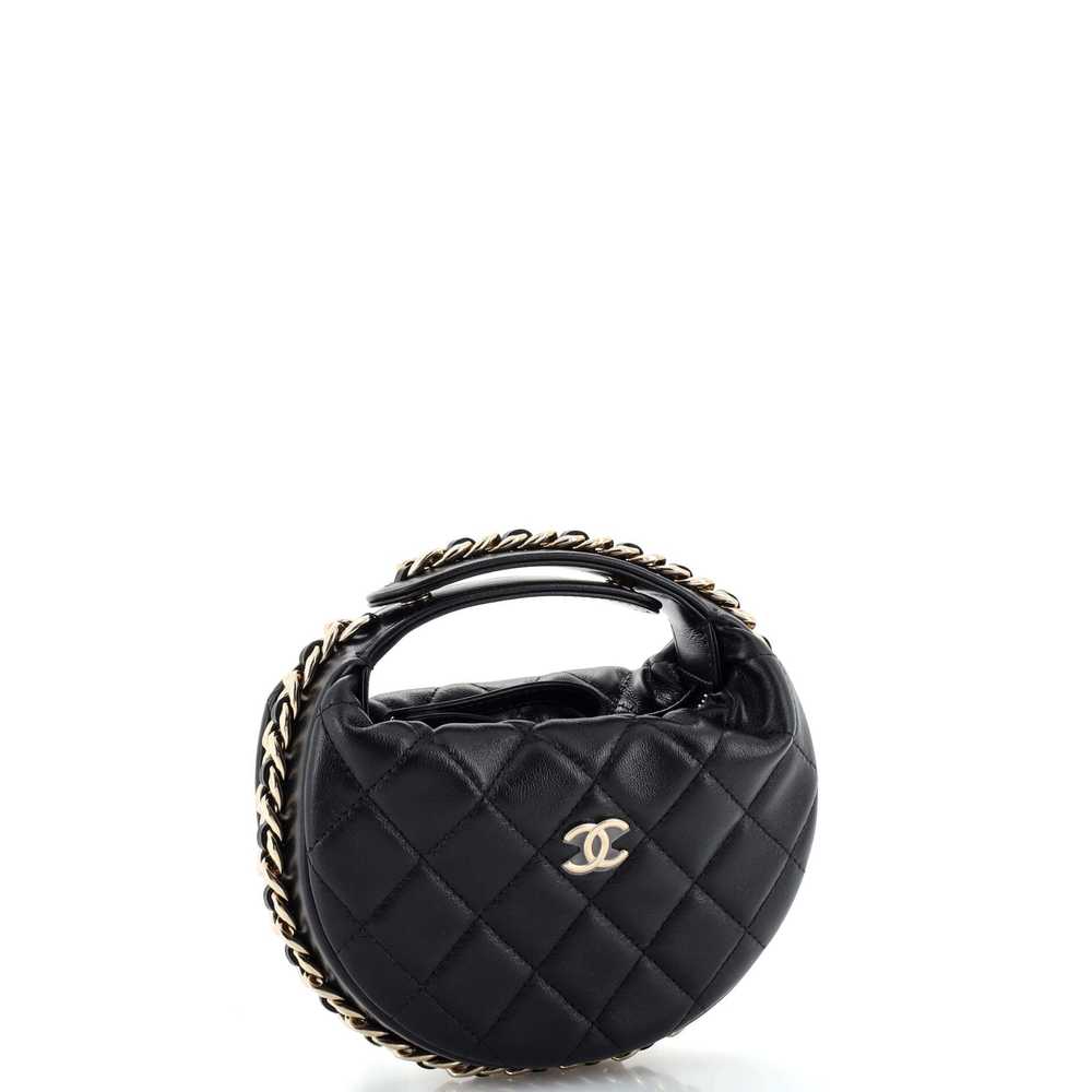 CHANEL Chain Around Hobo Pouch Quilted Lambskin M… - image 3