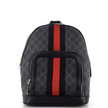 GUCCI Web Zip Pocket Backpack GG Coated Canvas Sma