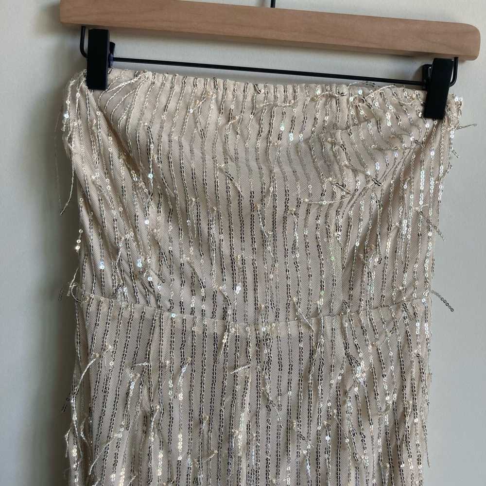Lulu's Endless Glow Silver Sequin Strapless Mesh … - image 7