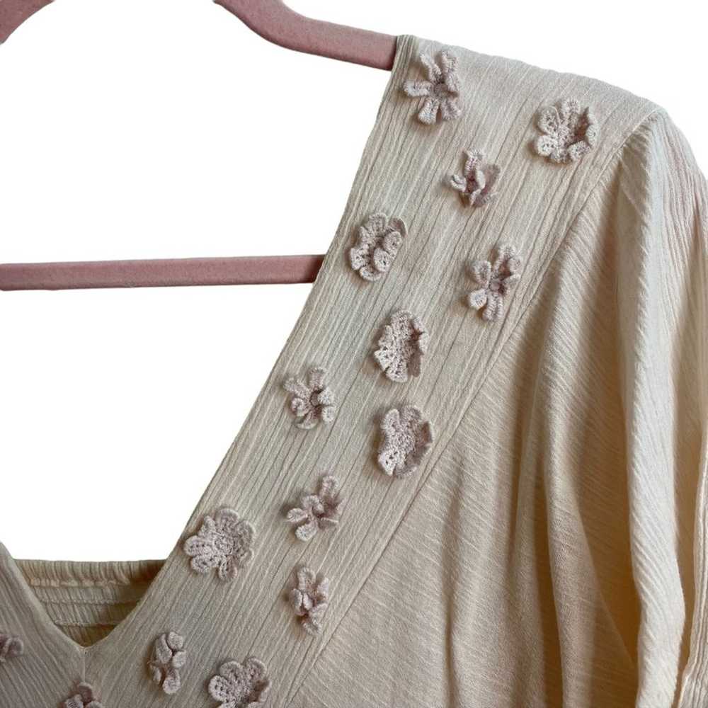 Naf Naf Pink Crochet Floral Maxi Dress - image 4