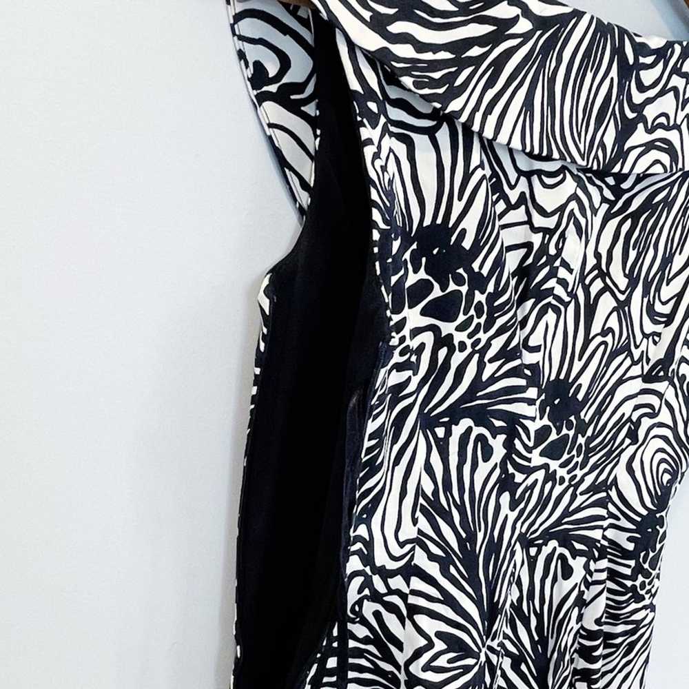 Evan Picone Abstract Sheath Midi Dress Black & Wh… - image 12