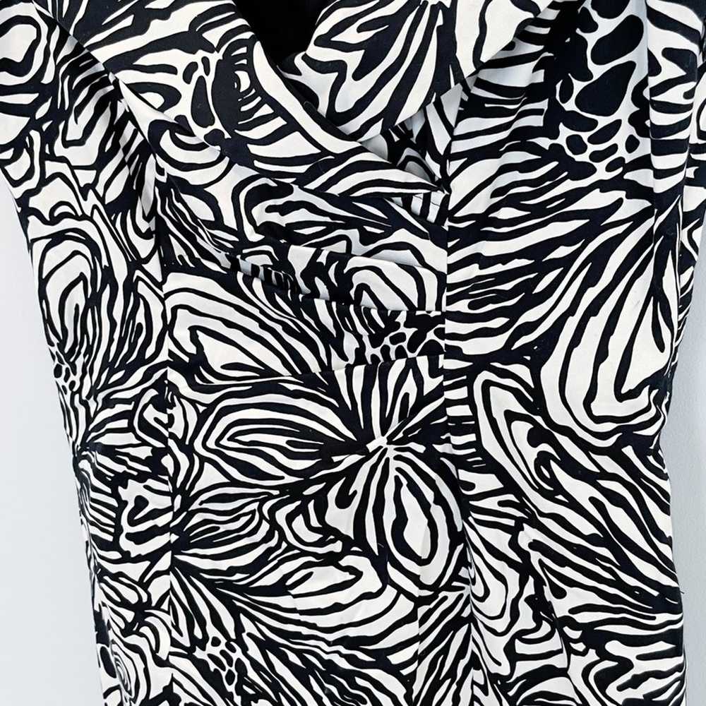 Evan Picone Abstract Sheath Midi Dress Black & Wh… - image 7