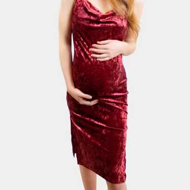 Red Velvet Maternity Dress - image 1