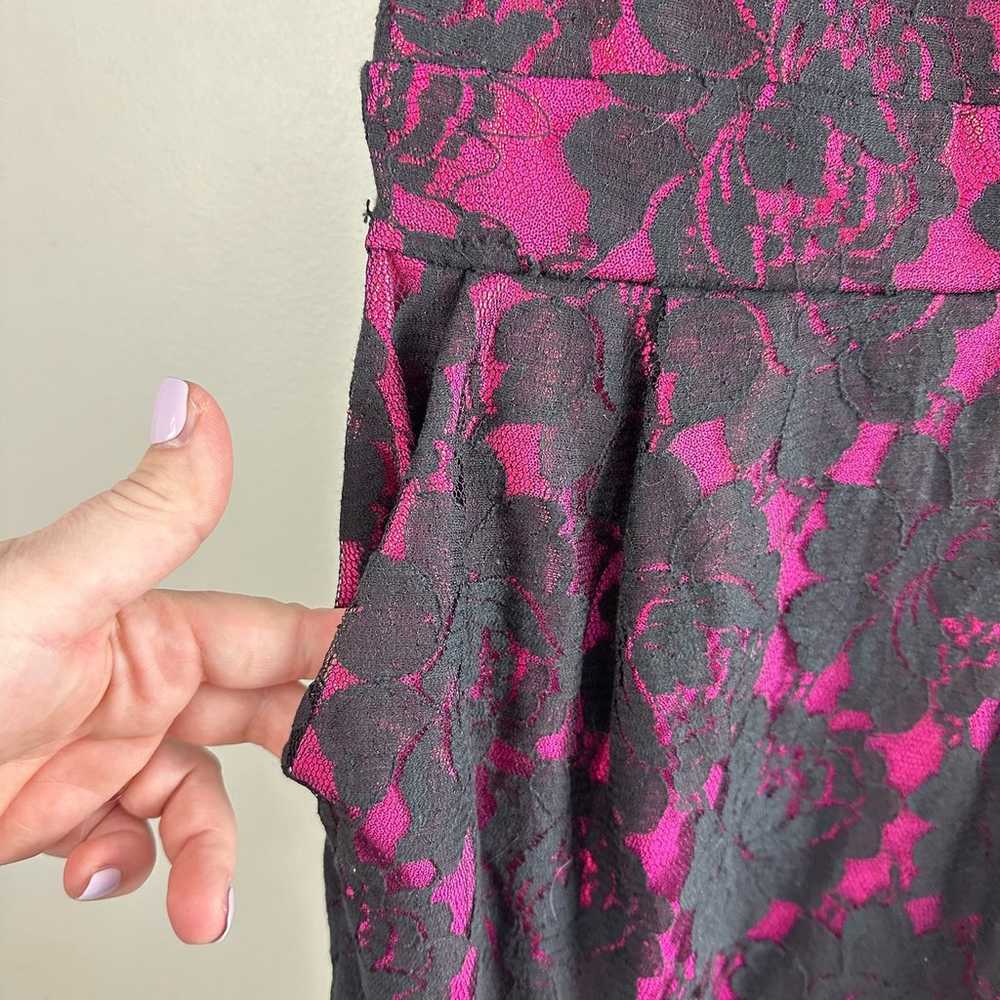 NWT Arden B Black Pink Lace Strapless Mini Sheath… - image 4