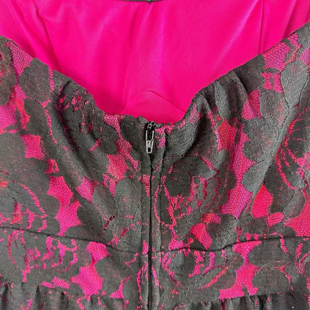 NWT Arden B Black Pink Lace Strapless Mini Sheath… - image 5