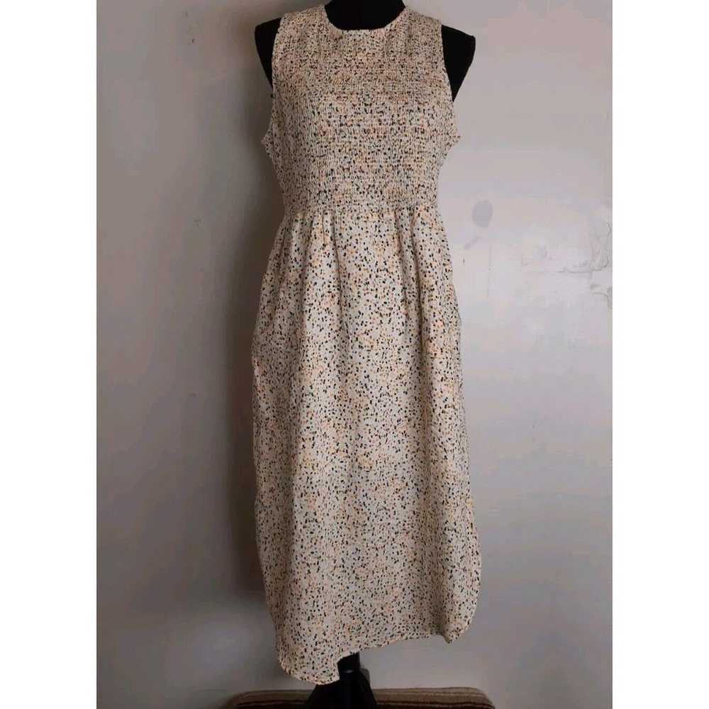 Prana Seakissed Dress Alotta Dots Medium Smocked … - image 5