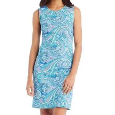 J. McLaughlin Blue Paisley Print Catalina Dress
