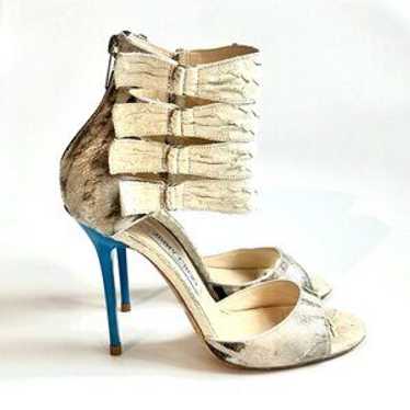 Jimmy Choo Opera Matt Python Pony White And Zebra… - image 1