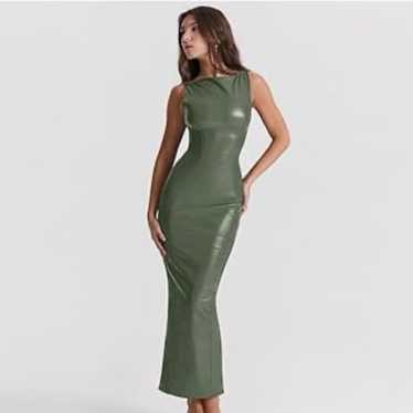 Faux leather bodycon maxi dress - image 1