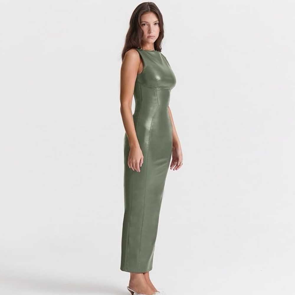 Faux leather bodycon maxi dress - image 3