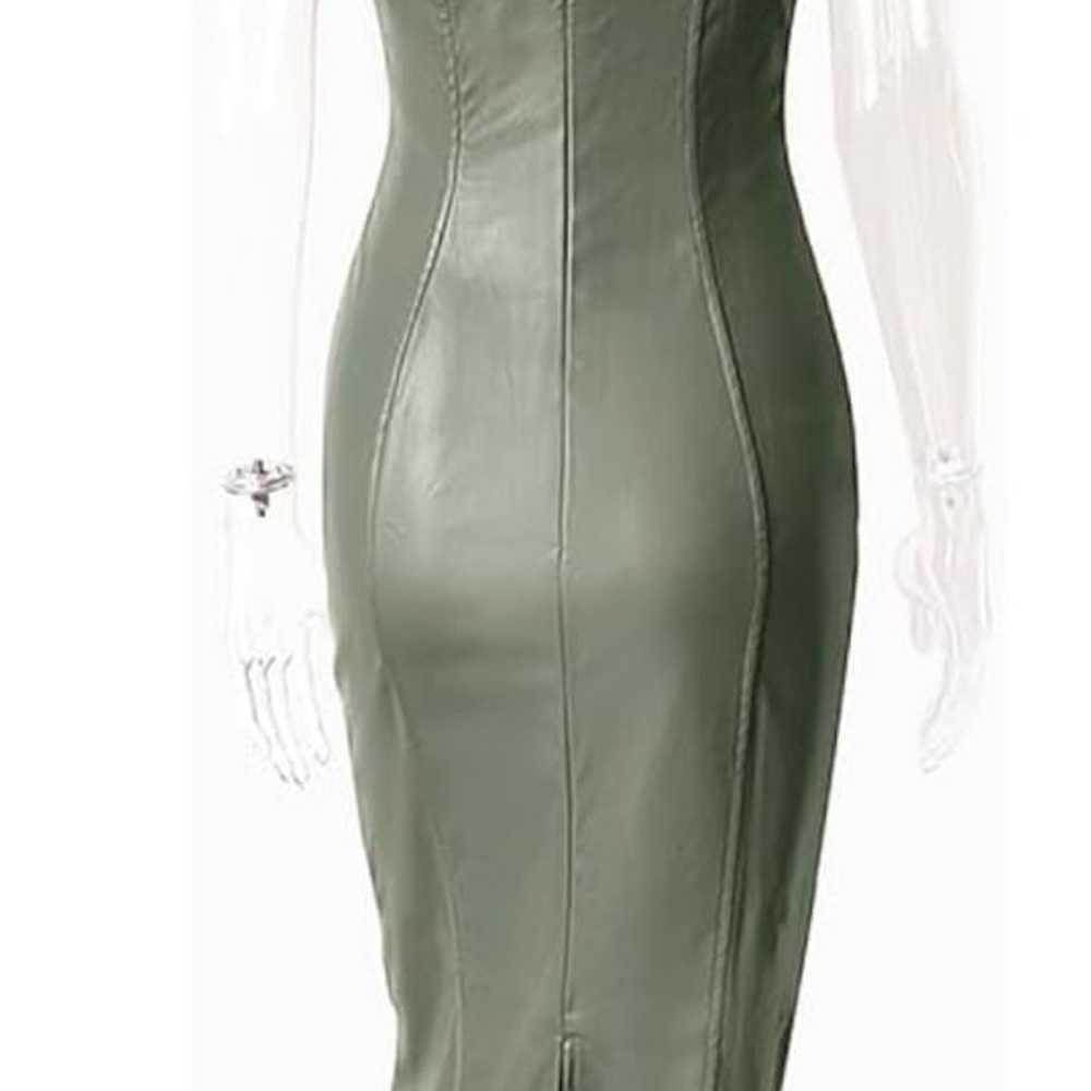 Faux leather bodycon maxi dress - image 6