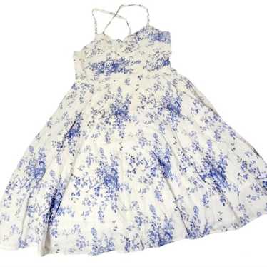 LOUCHE Kiah White With Blue Floral Dress