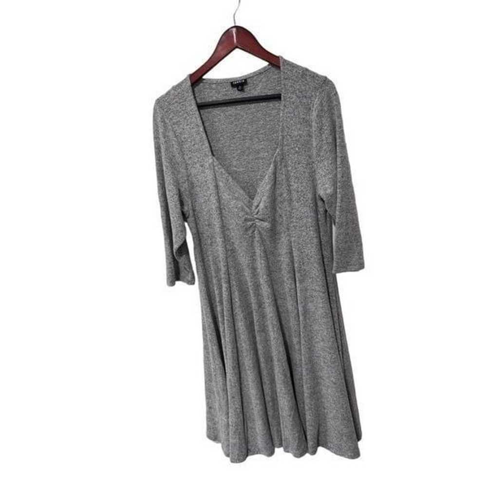 Torrid Plush Soft Light Gray V-Neck Mini Dress 3/… - image 3