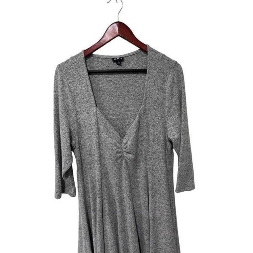 Torrid Plush Soft Light Gray V-Neck Mini Dress 3/… - image 4