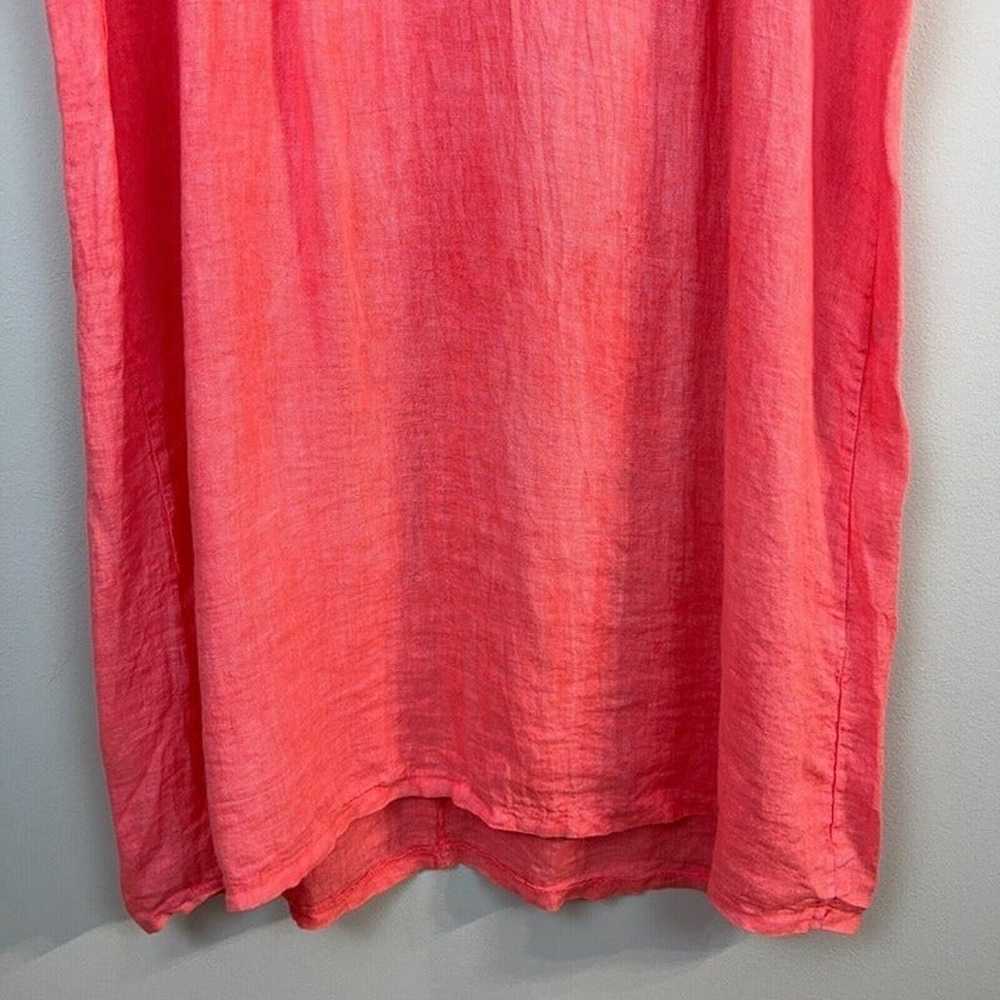 Alessia Pacini 100% Linen Dress 2X Coral Shift Cr… - image 5