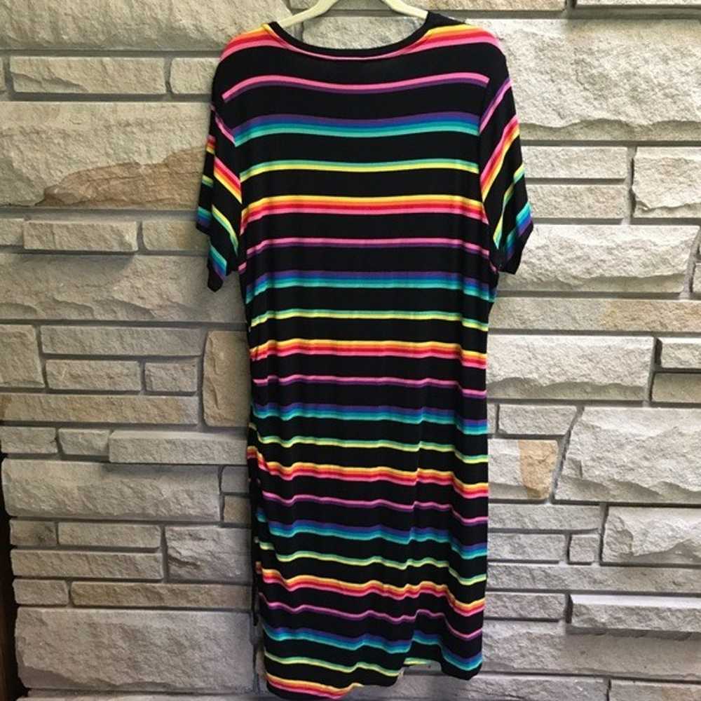Torrid Mini Jersey Tee Shirt Dress Black Rainbow … - image 11