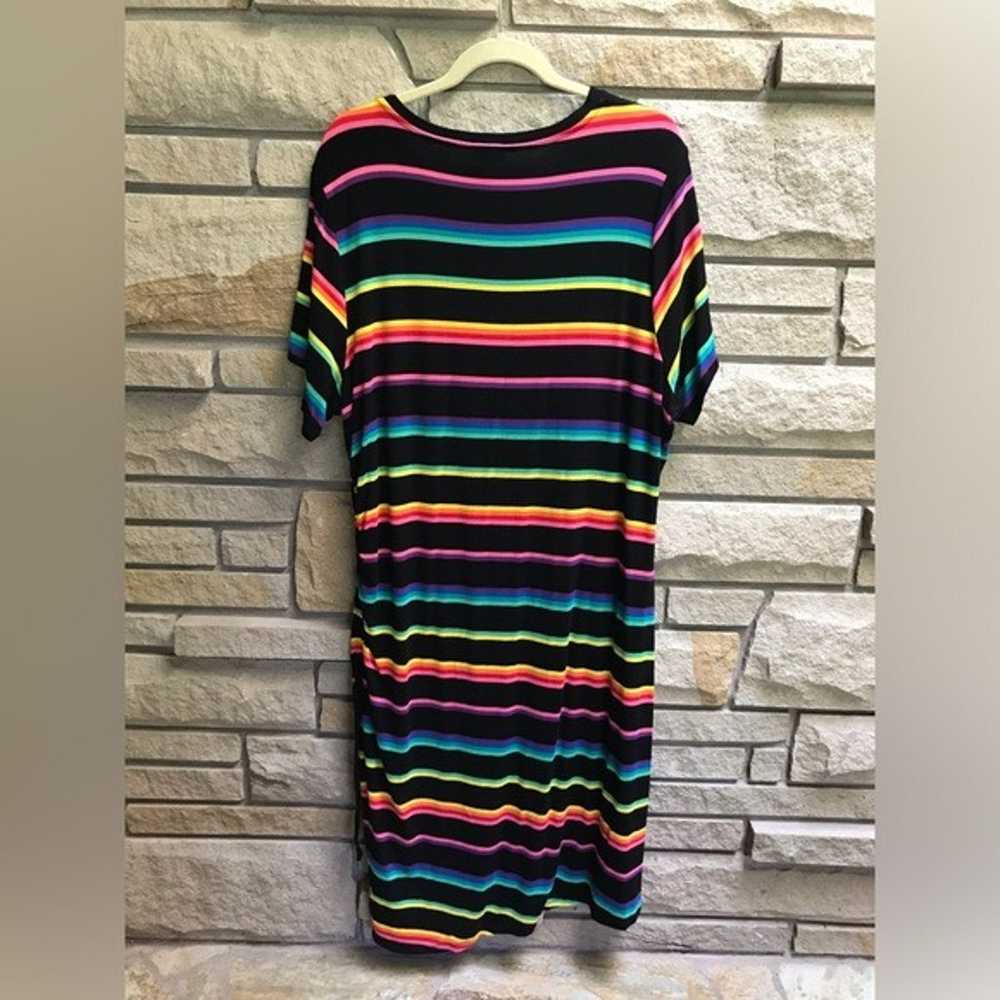 Torrid Mini Jersey Tee Shirt Dress Black Rainbow … - image 12
