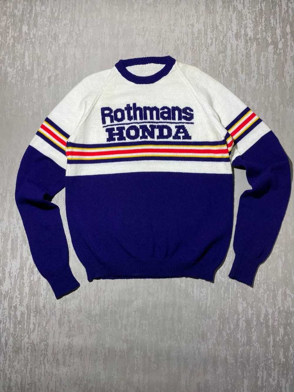 Honda × Racing × Vintage 80s RARE Vintage Knit Sw… - image 1