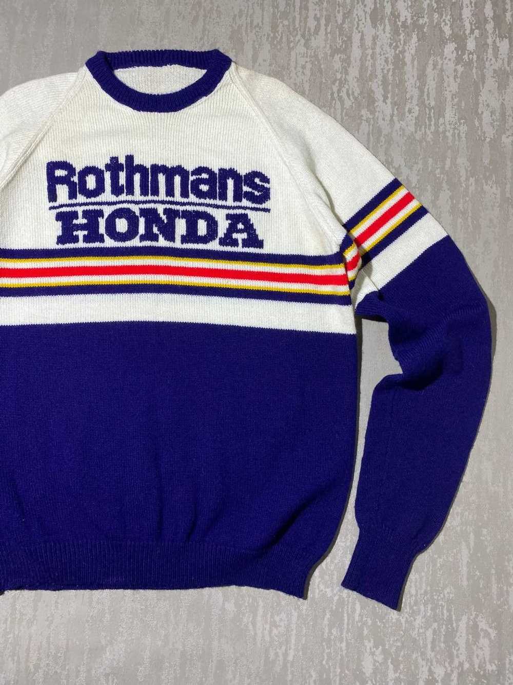 Honda × Racing × Vintage 80s RARE Vintage Knit Sw… - image 3