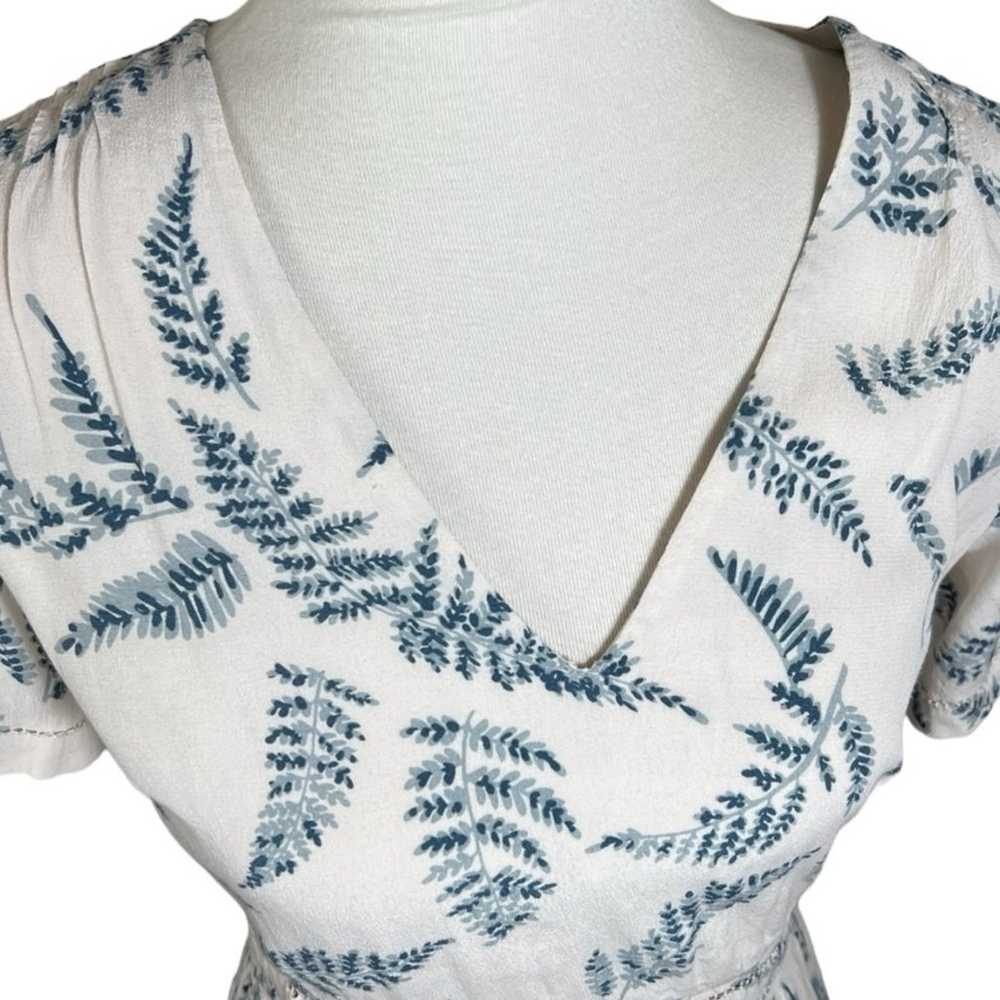 Jigsaw Watercolor Fern Print Short Sleeve Fitted … - image 2