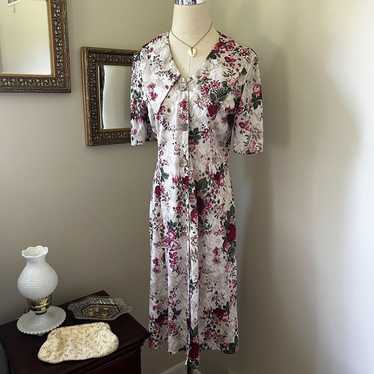 Vintage Dress Floral Victorian Style Short sleeve… - image 1