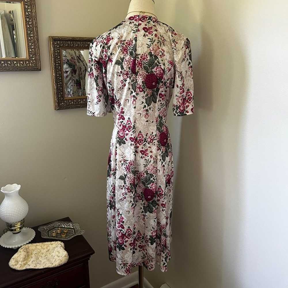 Vintage Dress Floral Victorian Style Short sleeve… - image 3