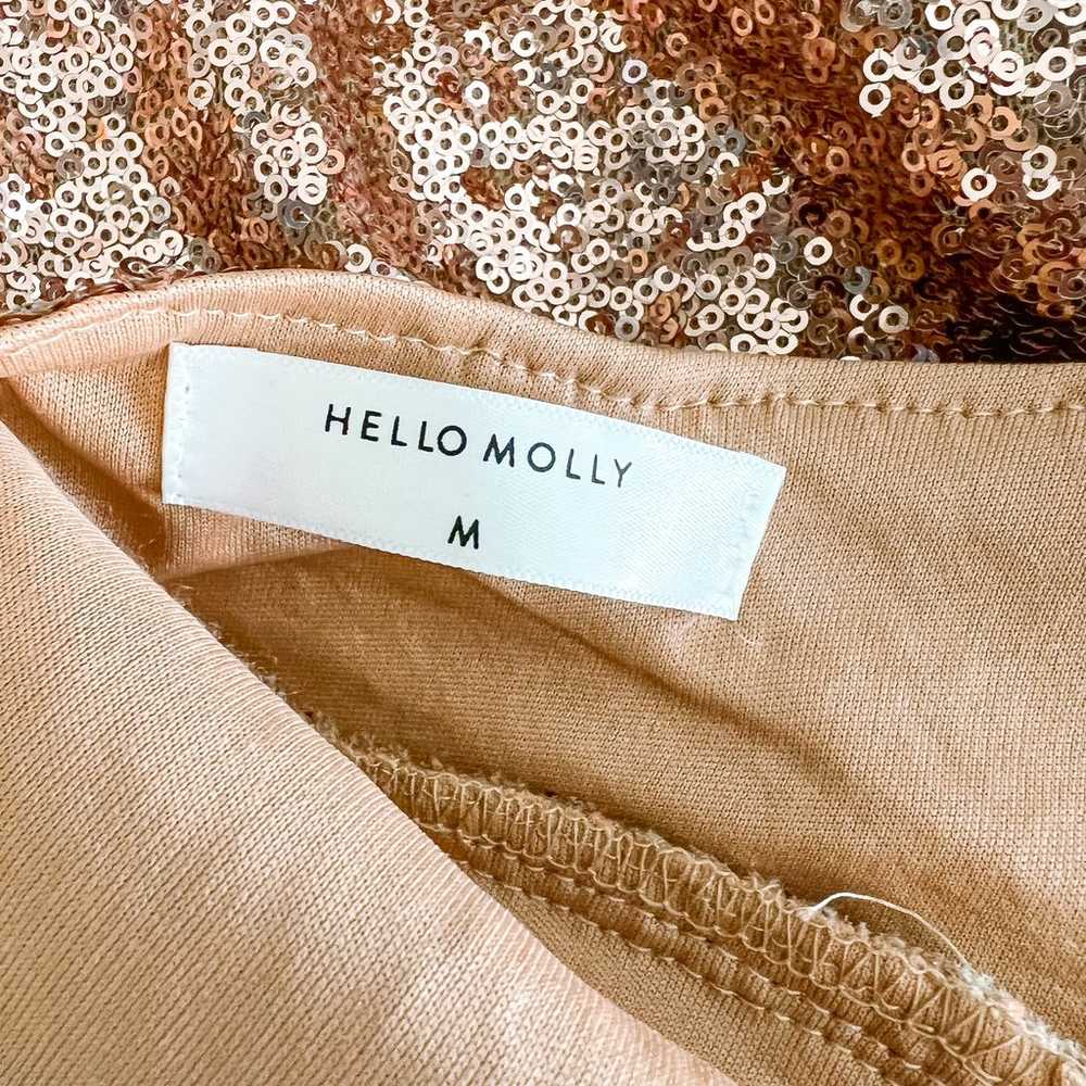 Hello Molly Rose Gold Sequin Halter Bodycon Dress… - image 4