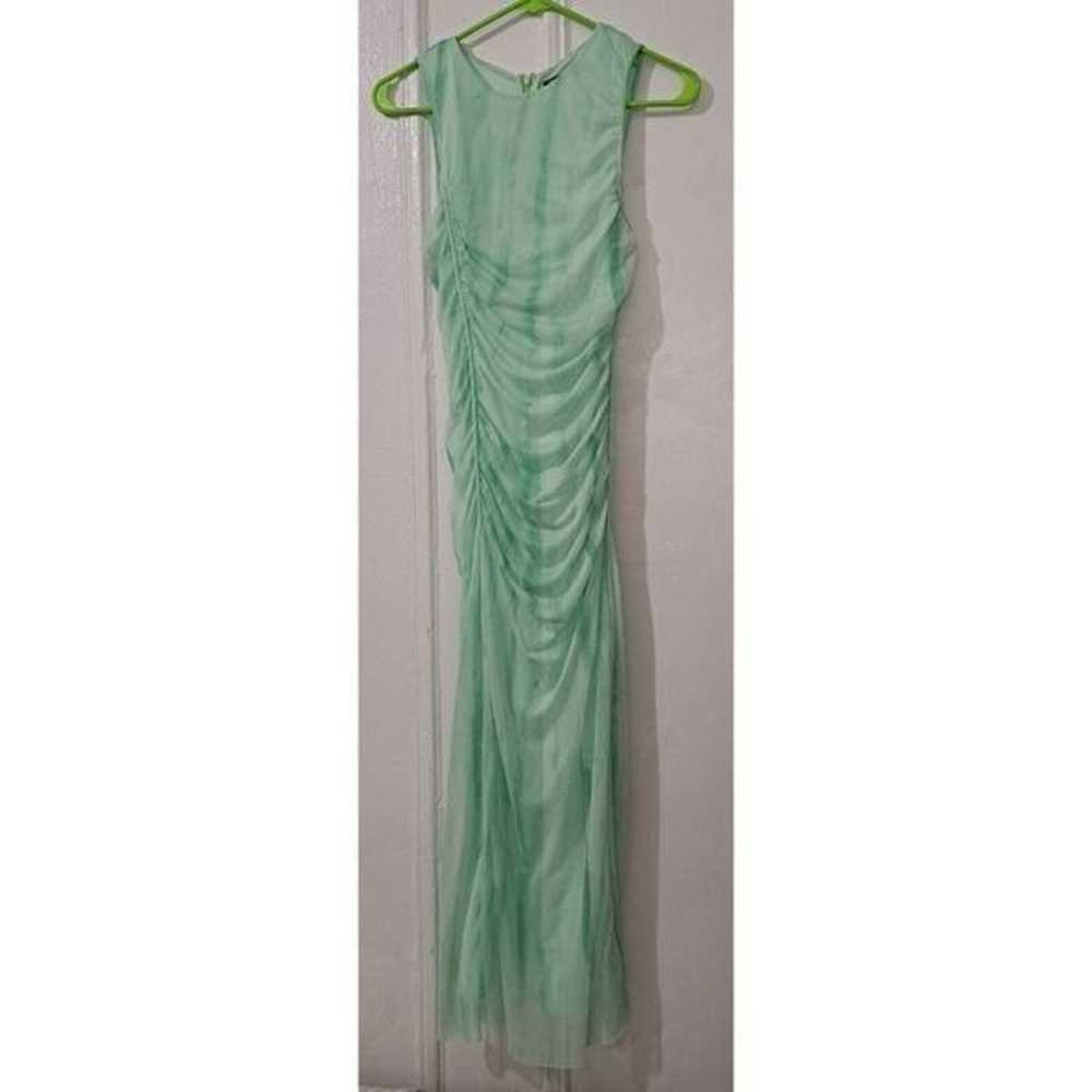 Zara Womens Large Tulle Midi Bodycon Mesh Mint Gr… - image 3
